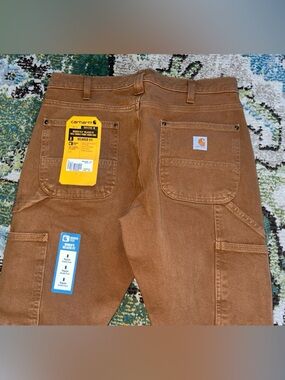 NWT Carhartt Women’s Sz 8 Rugged Flex Relaxed Fit Canvas Work Pants Brown New